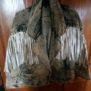 Denim fringe Jacket